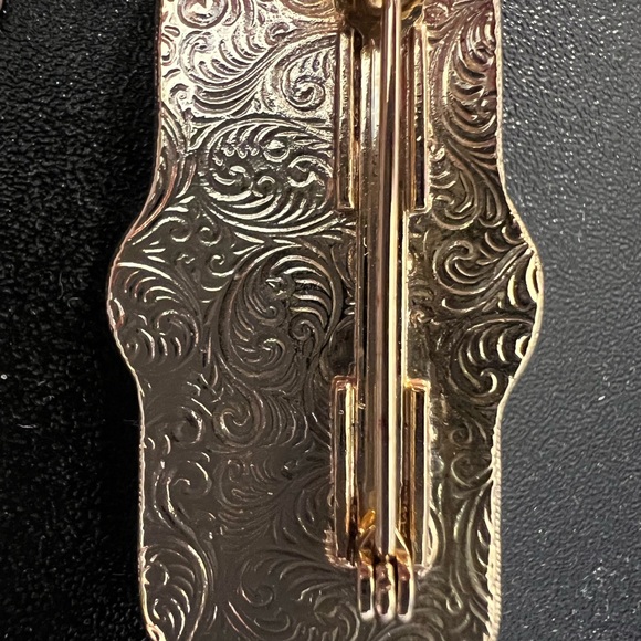 1928 Triple White Pink Bud Porcelain Rose Victorian Inspired 70's Brooch Pin - Picture 5 of 6